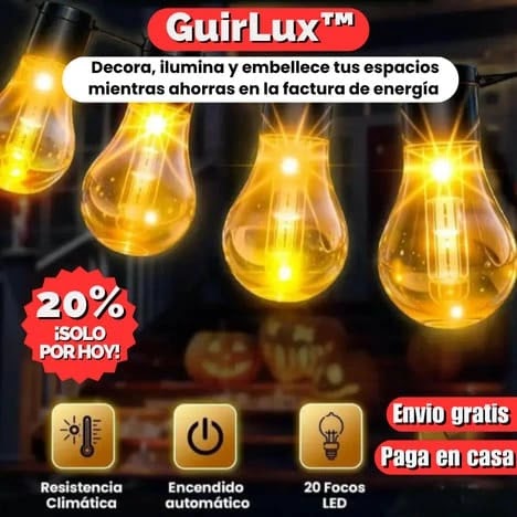 GuirLux™ Guirnalda con 15 bombillos ahorradores