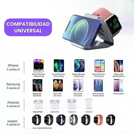 Cargador Inalámbrico 3 en 1